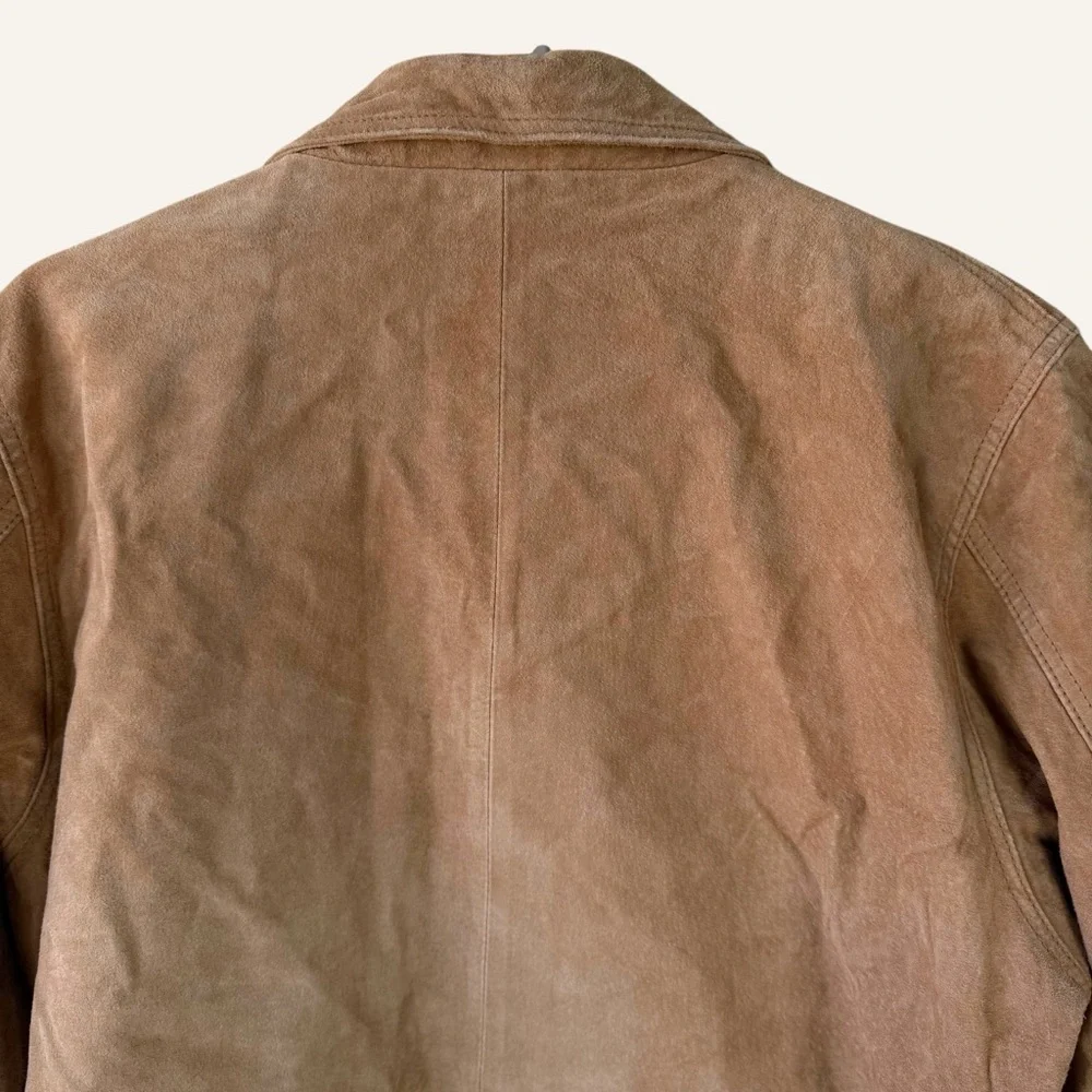 Vintage Dialogue Tan Suede Jacket Floral Embroidery Women's‎ Size - Picture 7 of 11